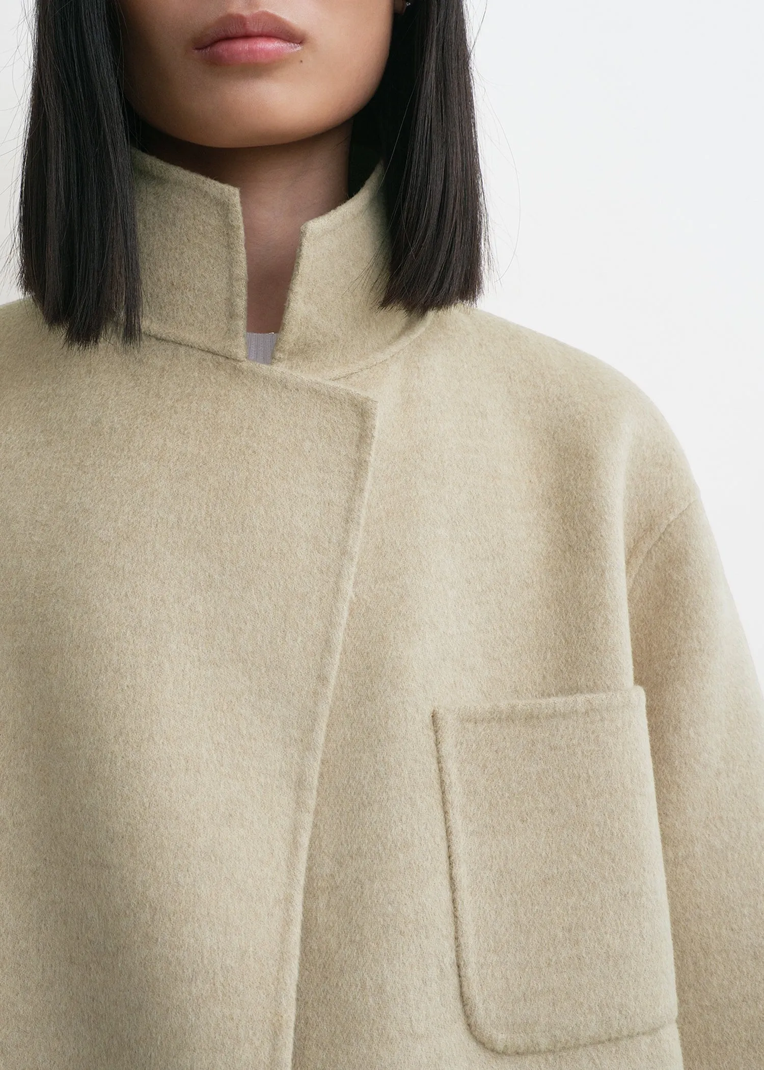 Patch pocket doublé jacket fawn melange