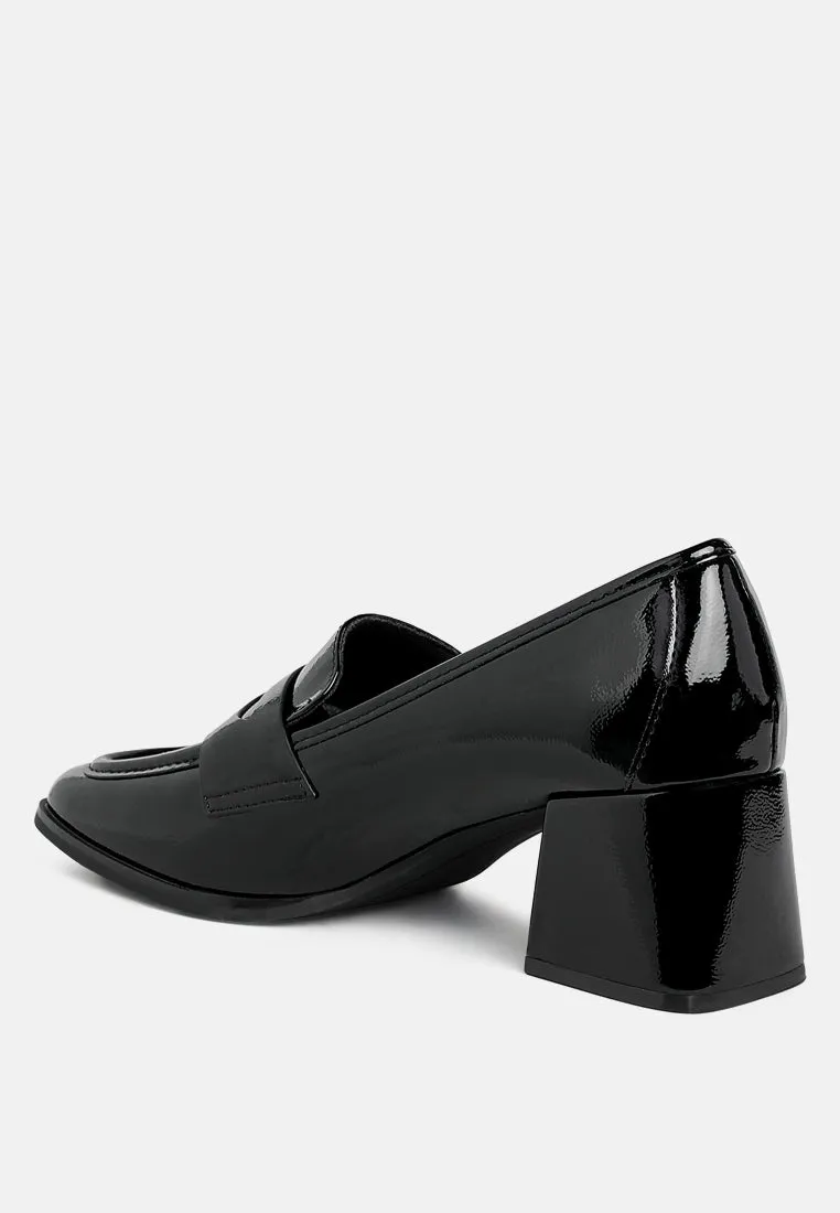 Penny Strap Block Heel Loafers By RUW