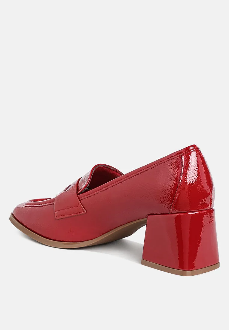 Penny Strap Block Heel Loafers By RUW