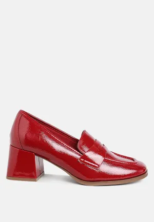 Penny Strap Block Heel Loafers By RUW