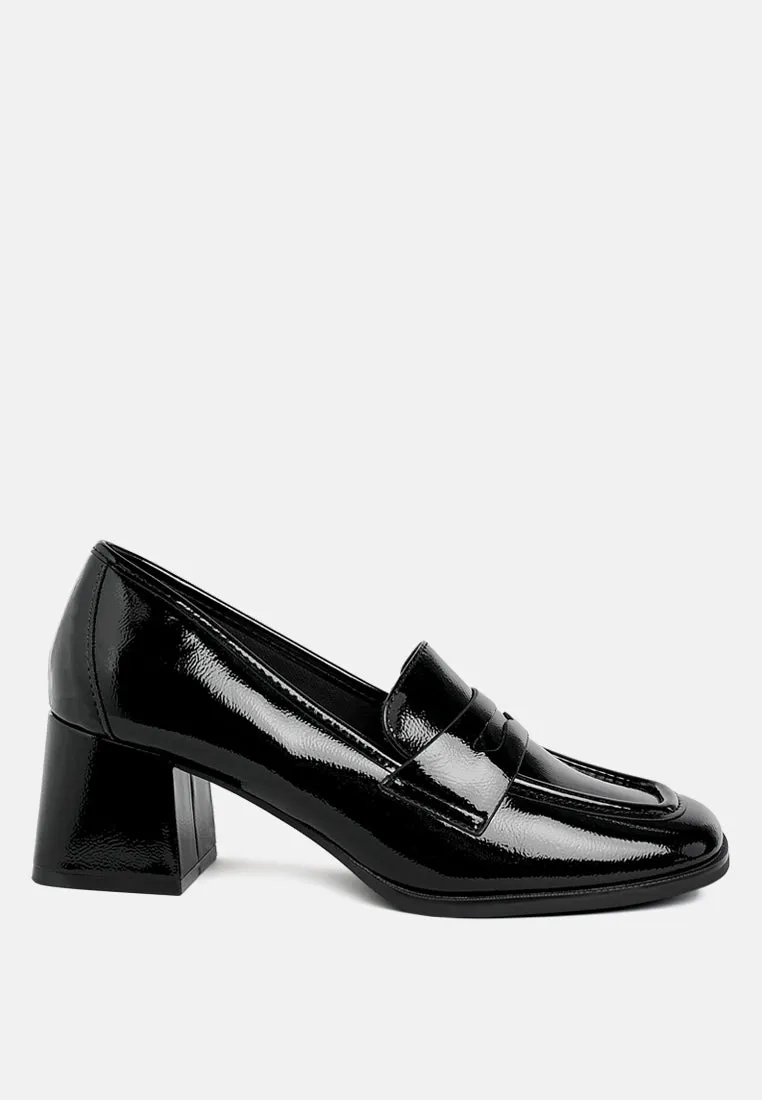 Penny Strap Block Heel Loafers By RUW