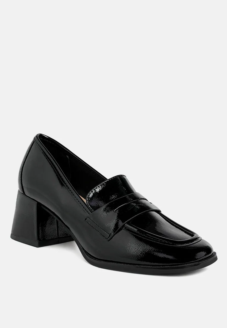 Penny Strap Block Heel Loafers By RUW