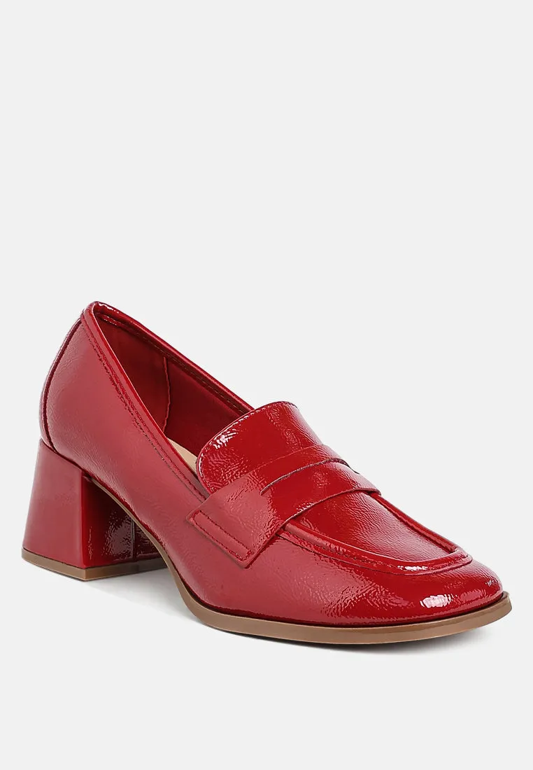 Penny Strap Block Heel Loafers By RUW
