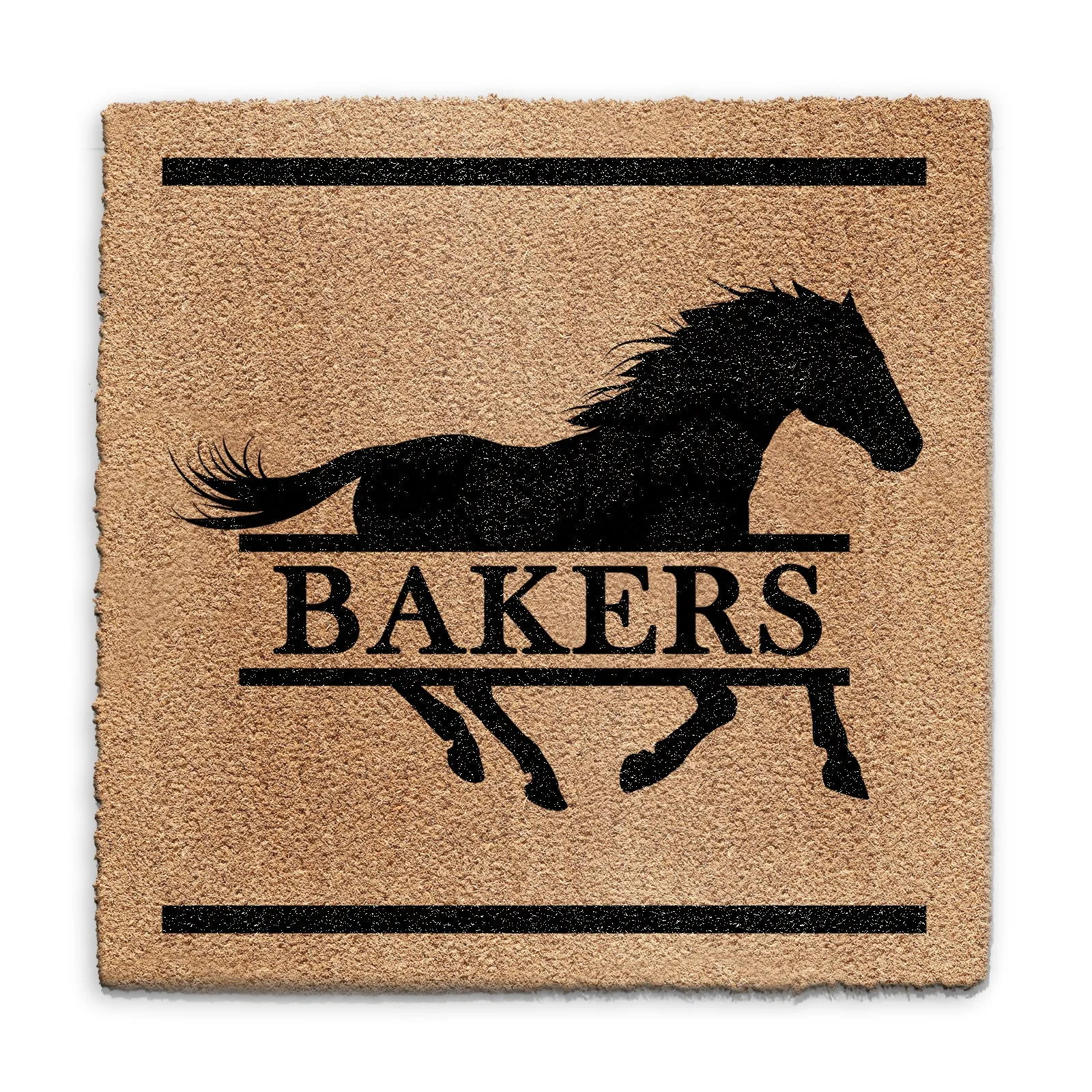 Personalised Doormat with Running Horse and Family Name