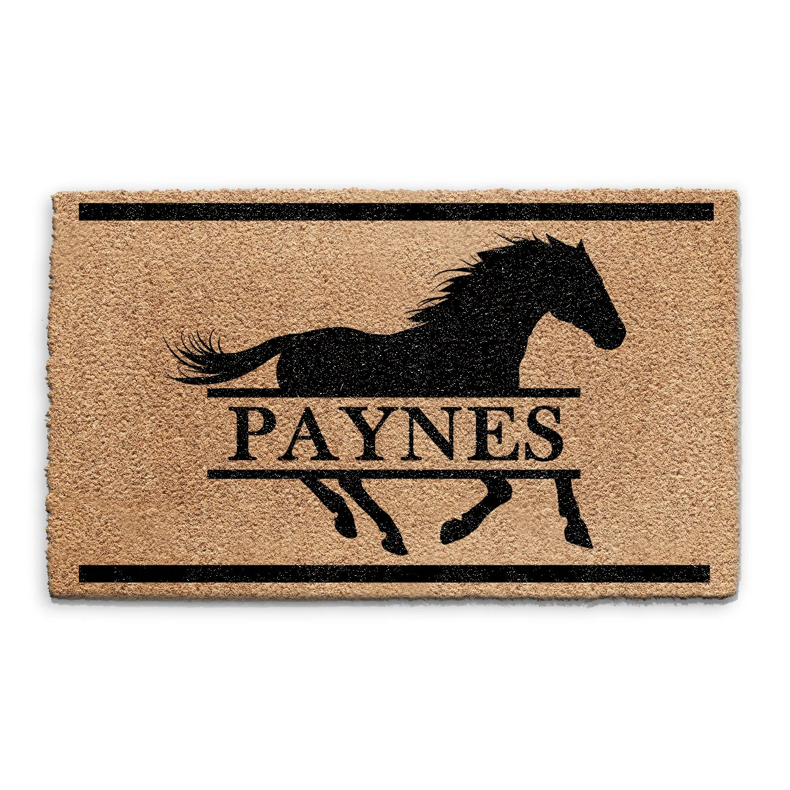 Personalised Doormat with Running Horse and Family Name