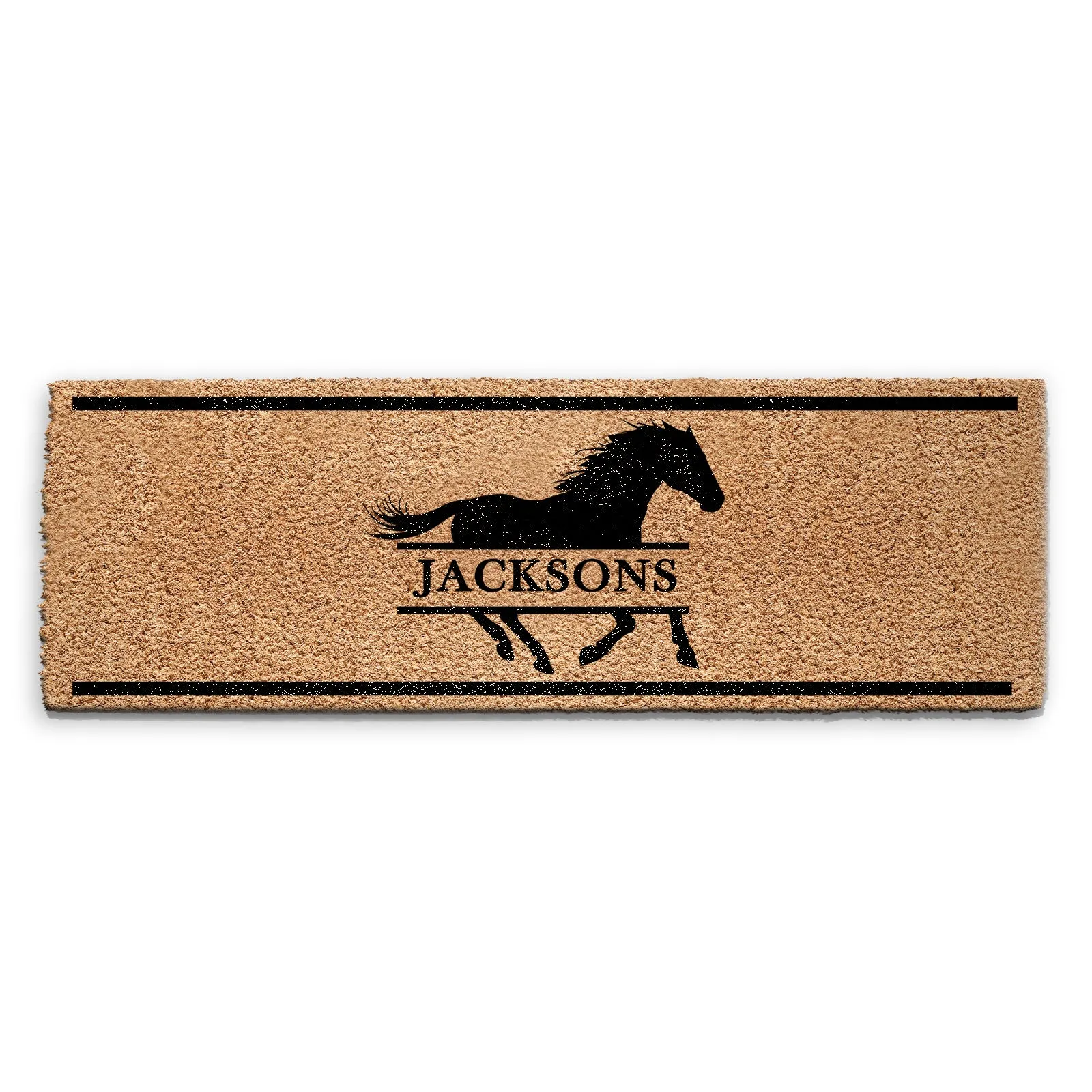 Personalised Doormat with Running Horse and Family Name