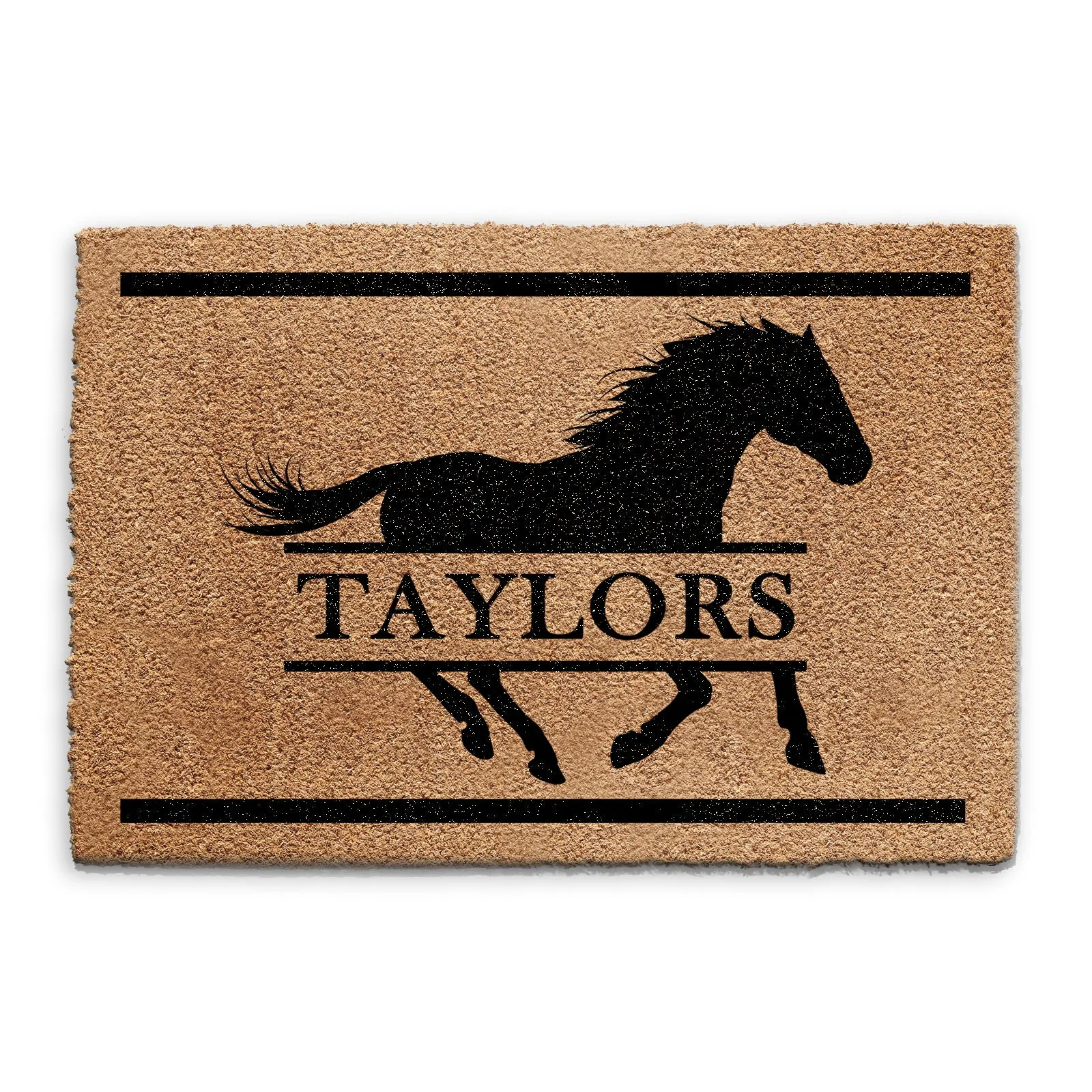 Personalised Doormat with Running Horse and Family Name