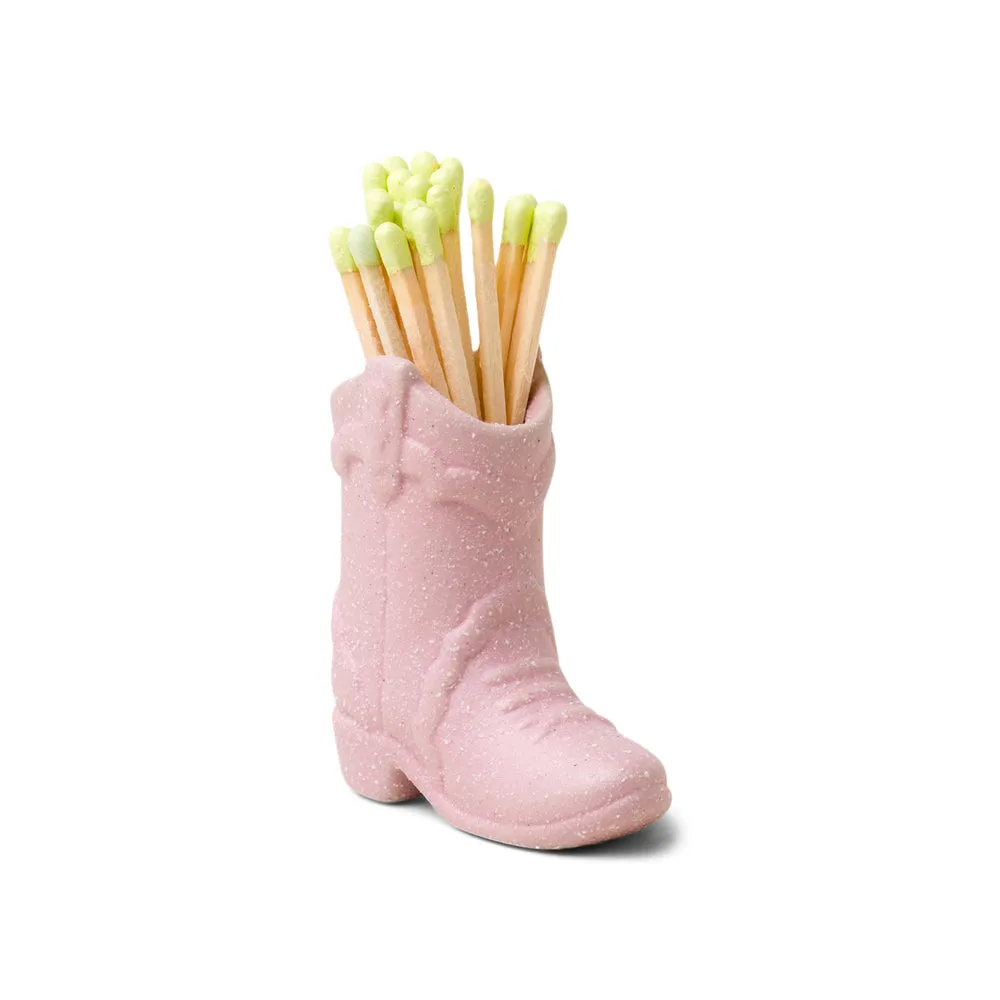 Pink Cowboy Boot Match Holder