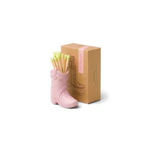 Pink Cowboy Boot Match Holder