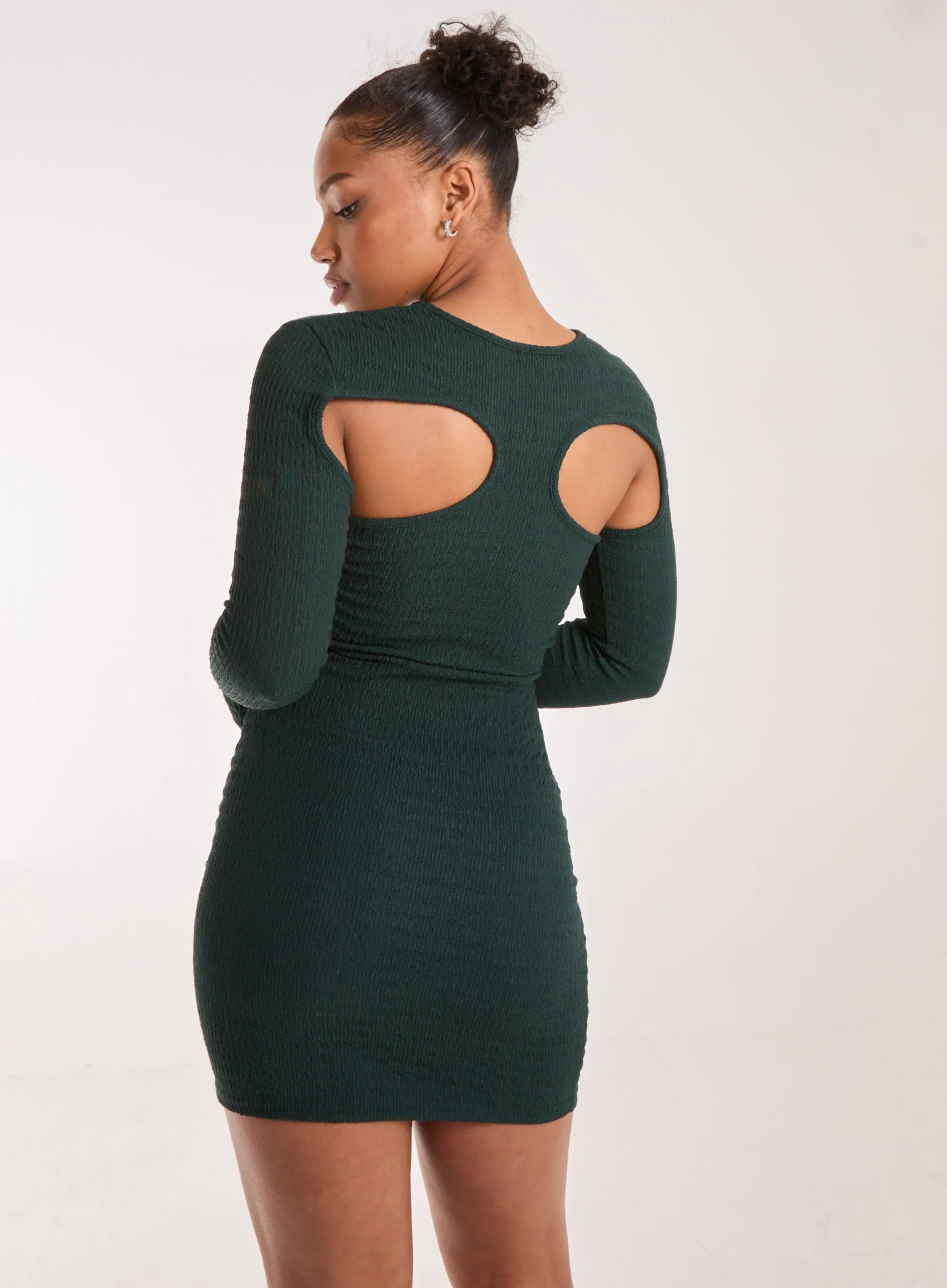 Popcorn Scoop Racer Long Sleeve Mini Dress
