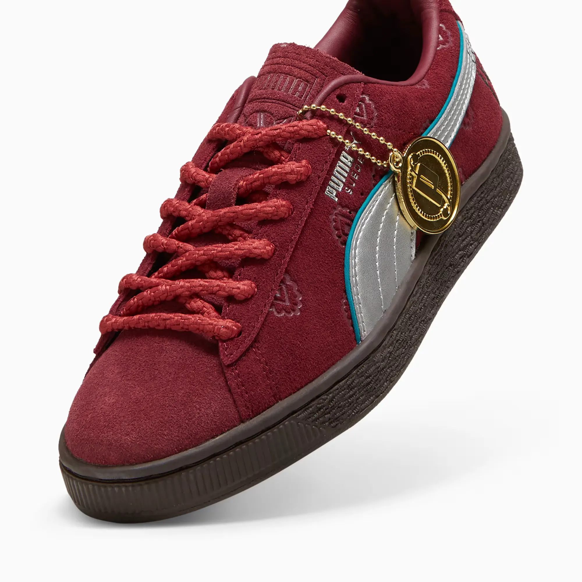 PUMA x ONE PIECE Suede Red-Haired Shanks Big Kids' Sneakers (Team Regal Red-PUMA Silver)