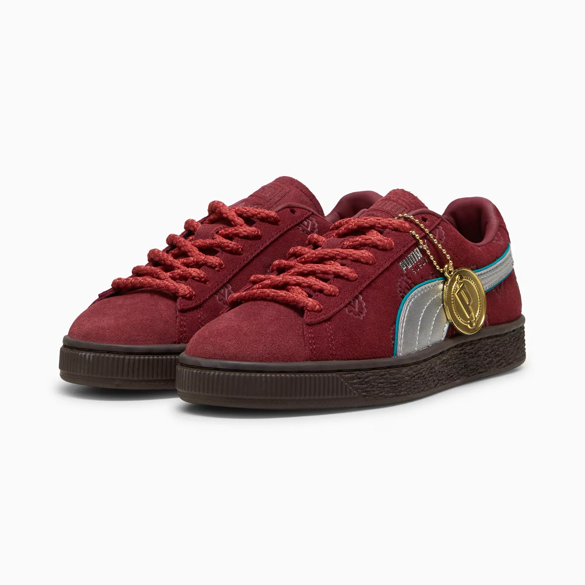 PUMA x ONE PIECE Suede Red-Haired Shanks Big Kids' Sneakers (Team Regal Red-PUMA Silver)
