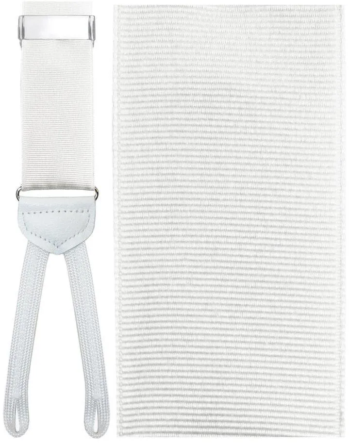 "Trapani" White Suspenders