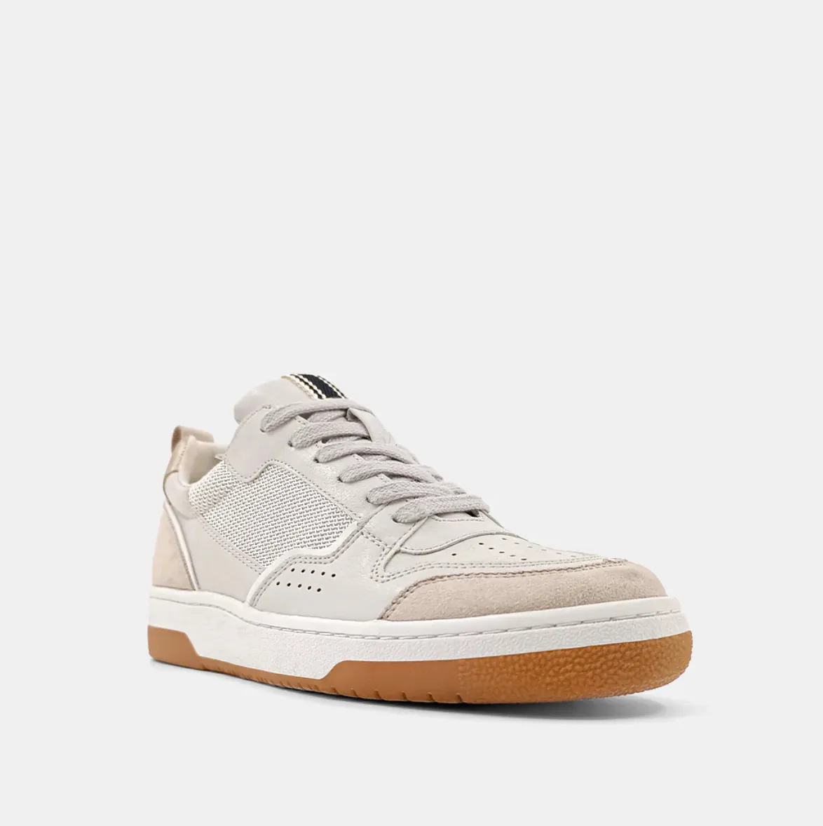 QX SHU SHOP Romi Sneaker in Distressed Taupe Suede