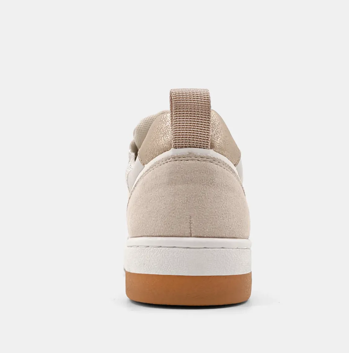 QX SHU SHOP Romi Sneaker in Distressed Taupe Suede