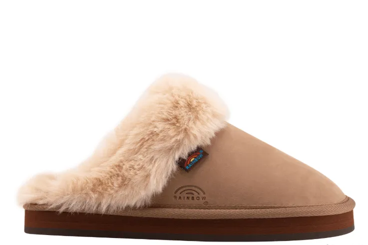 Rainbow Sandals Women's Sunset Snugs Premier Leather Dark Brown Slipper