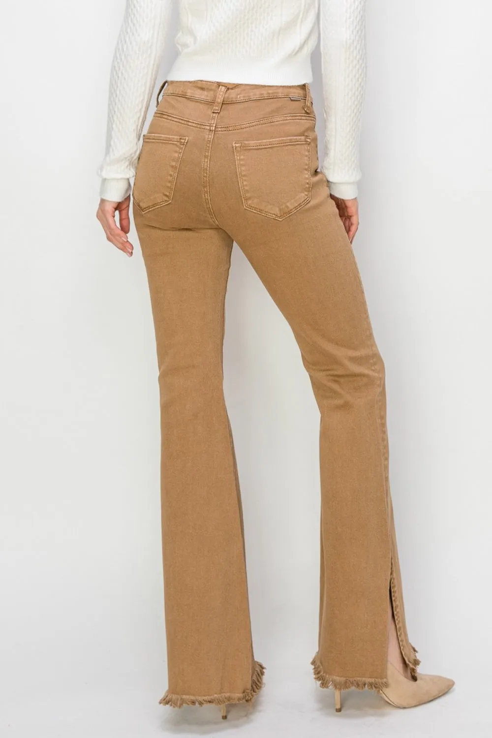 RISEN Bailey High Waist Side Slit Flare Jeans