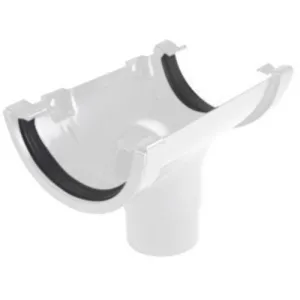 Round Gutter Running Outlet 112mm - White