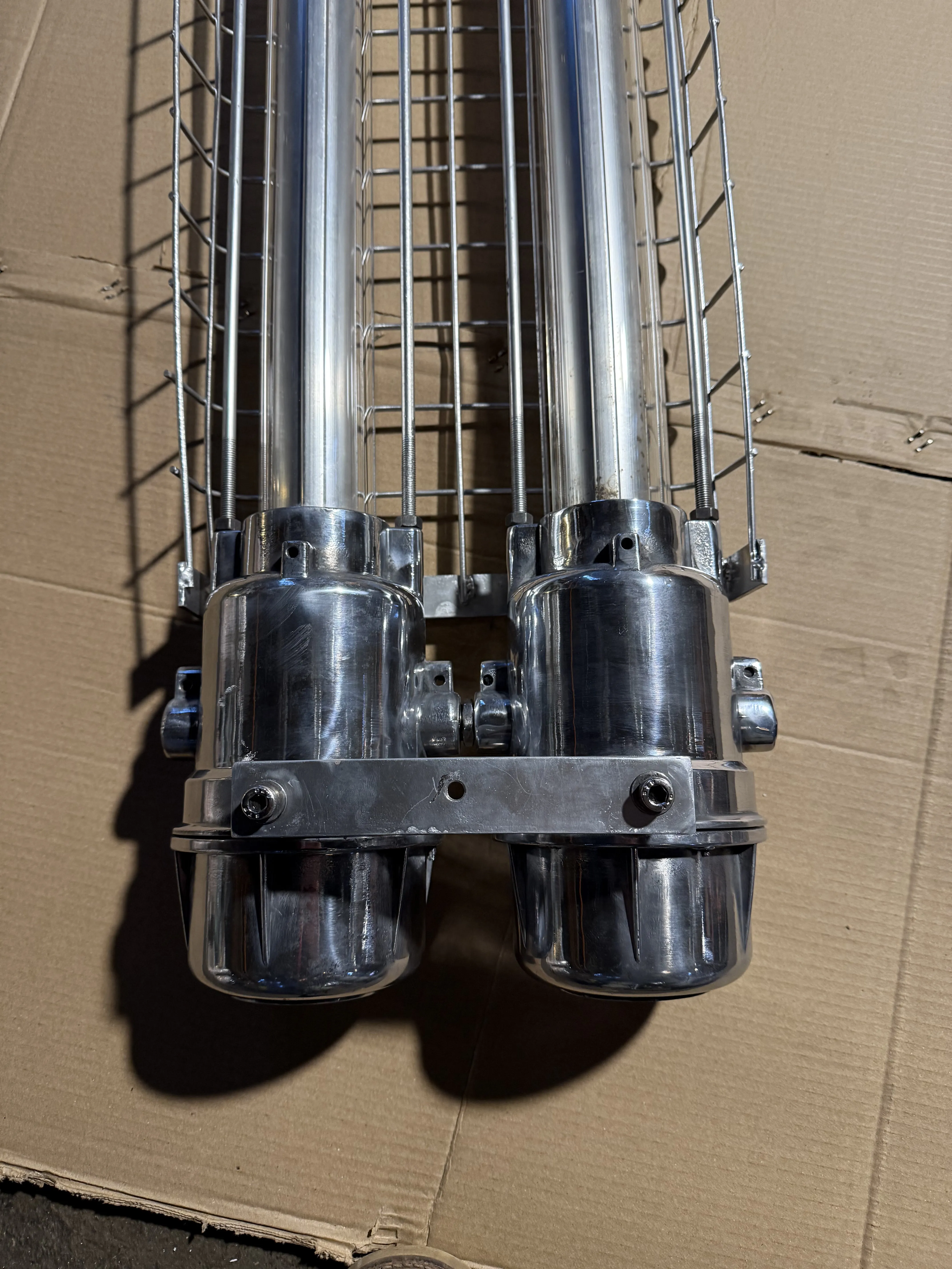 Salvaged Aluminium Strip light 4 foot double