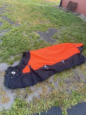 Schnieders storm shield turnout blanket Sheet lightweight waterproof orange 80”