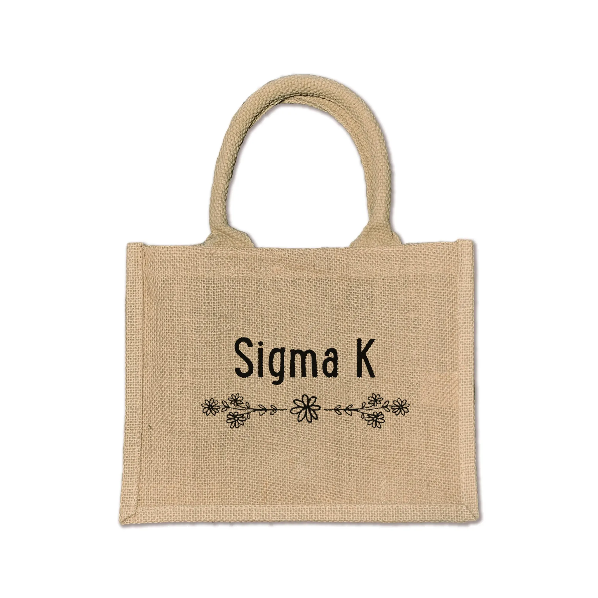 Sigma Kappa  Floral Burlap Sorority Tote Bag – Perfect for Greek Life and College