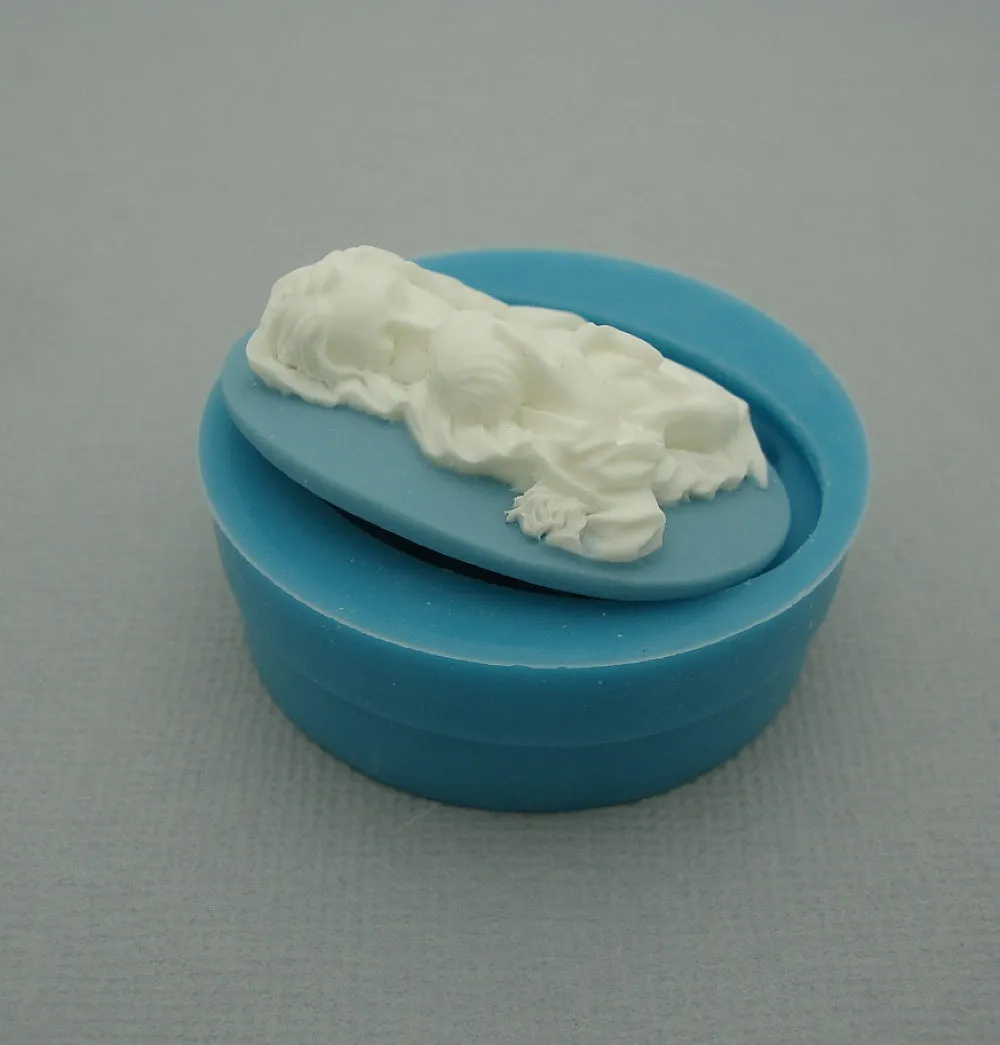 Silicone Mold Madonna with Baby Cameo Flexible for Crafts, Jewelry, Resin, Polymer Clay.