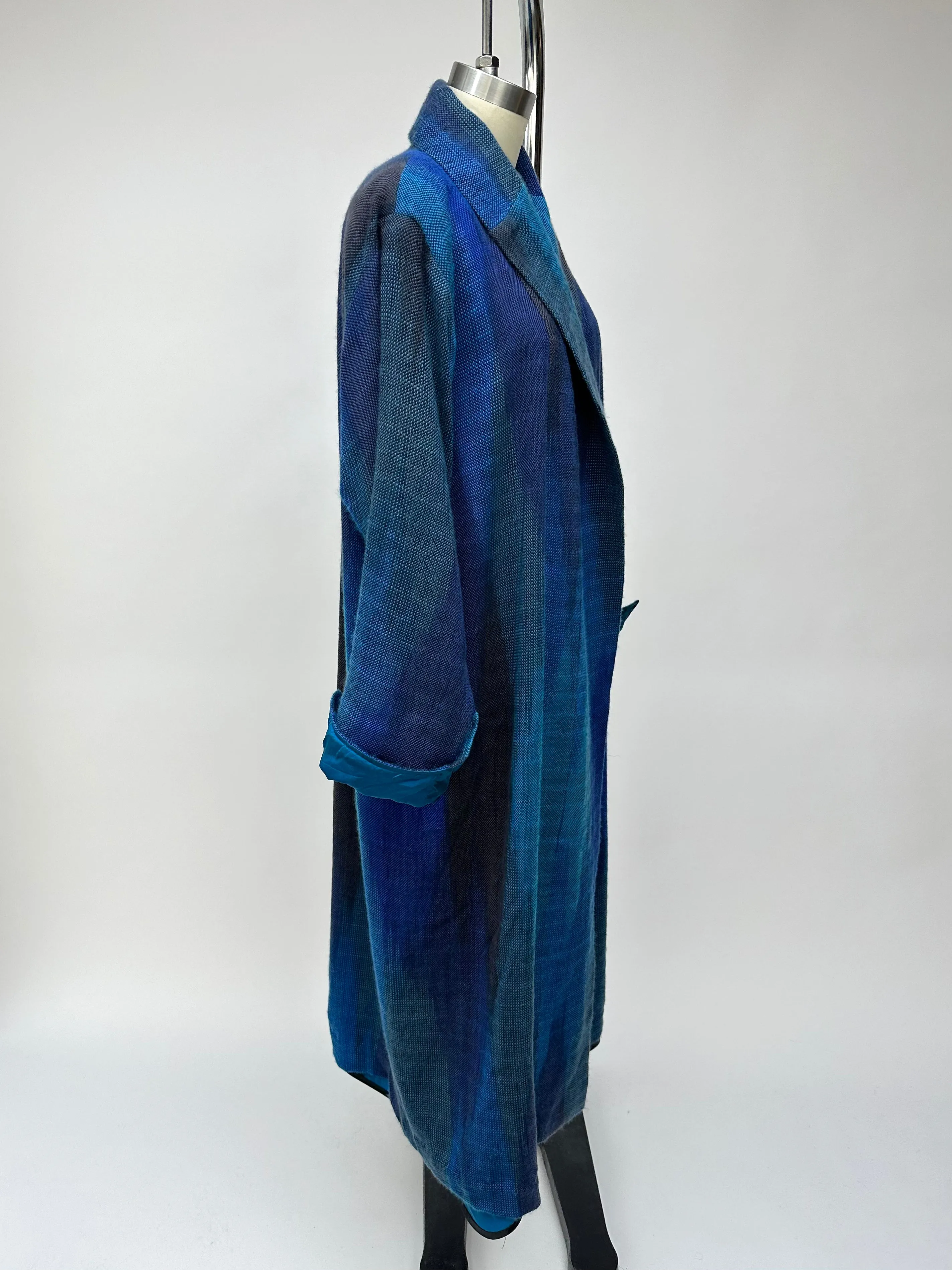 Silk Woven Long Reversible Coat