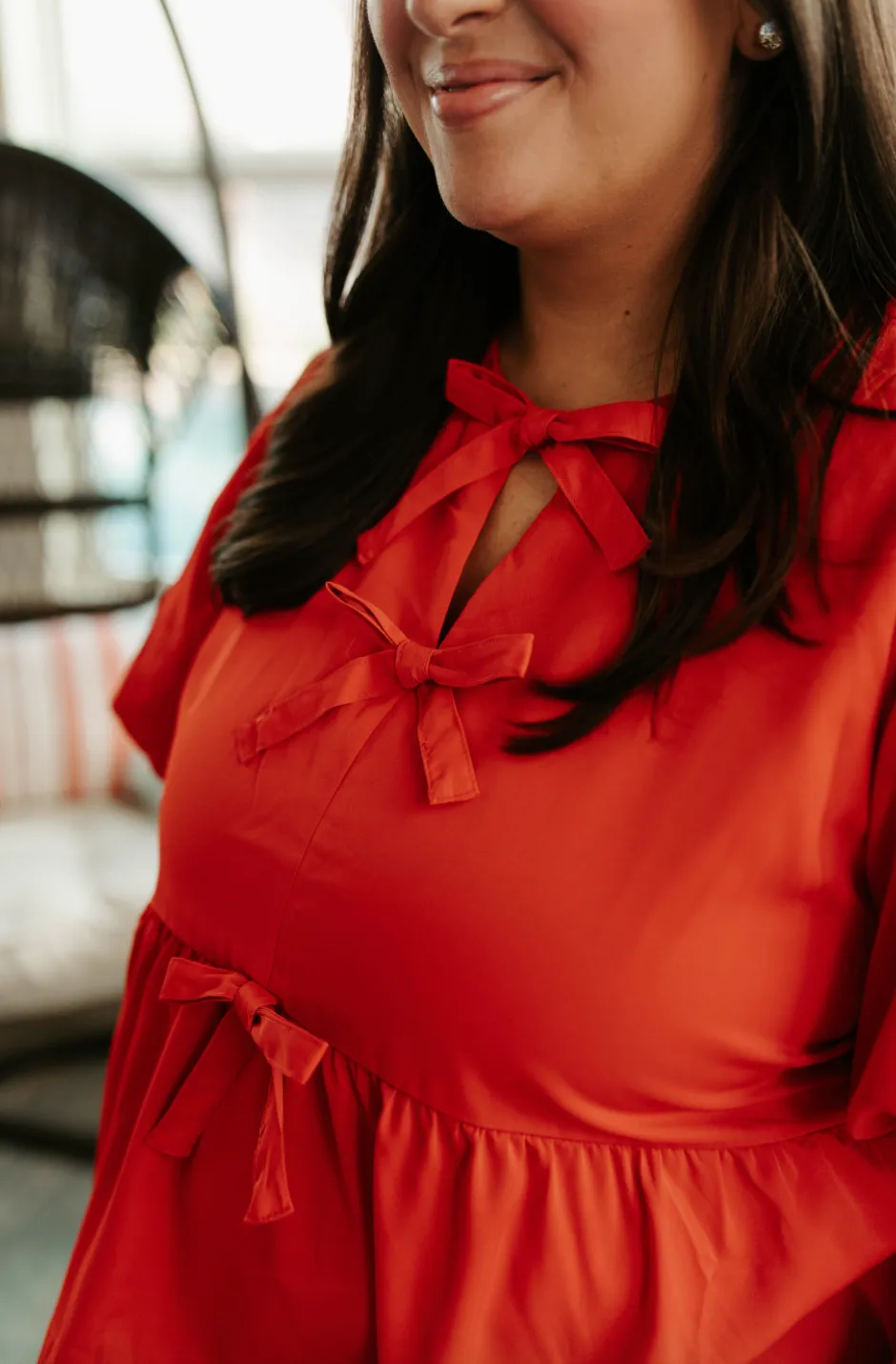 Simply Chic Bow Top - Red