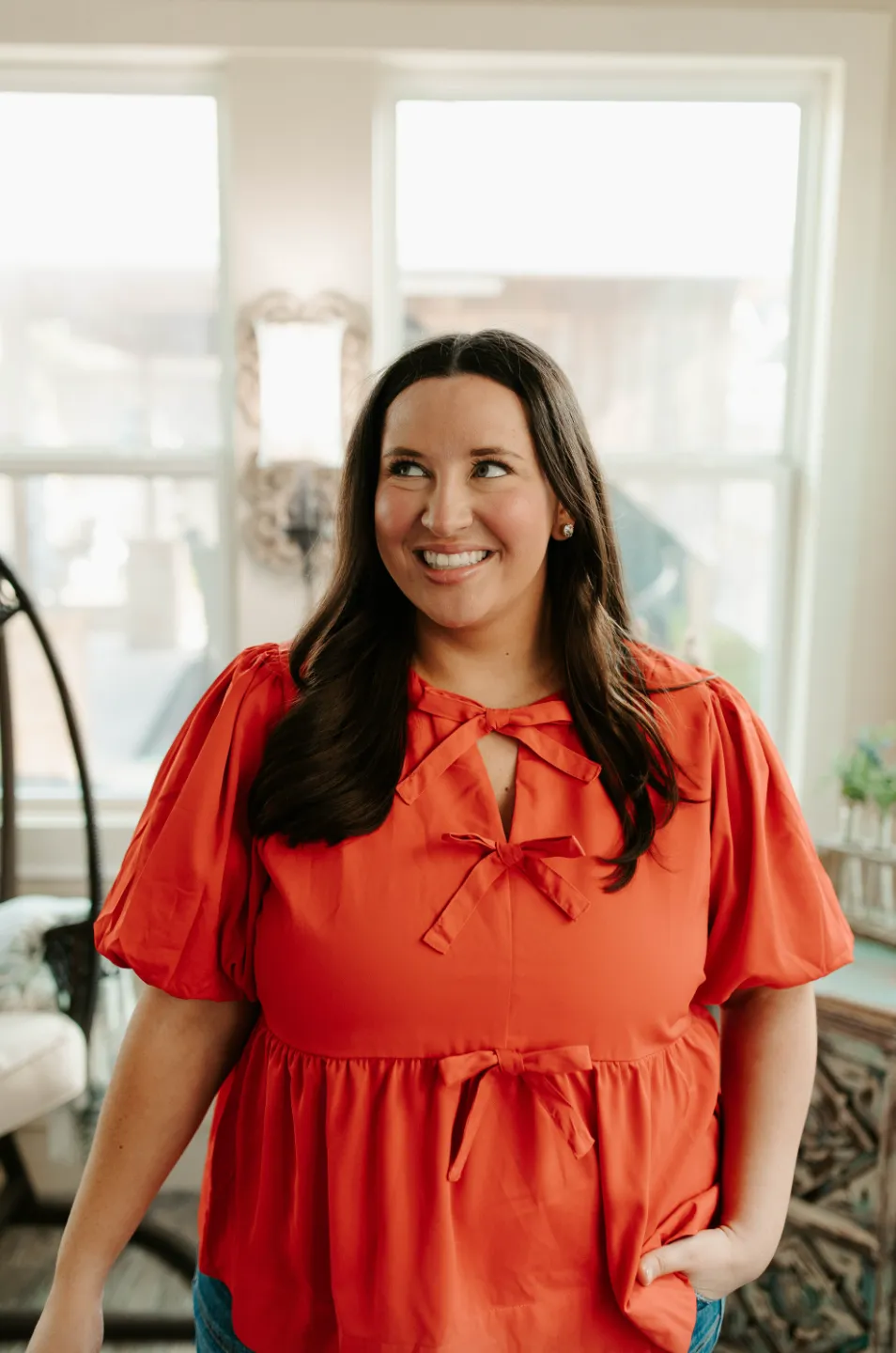 Simply Chic Bow Top - Red