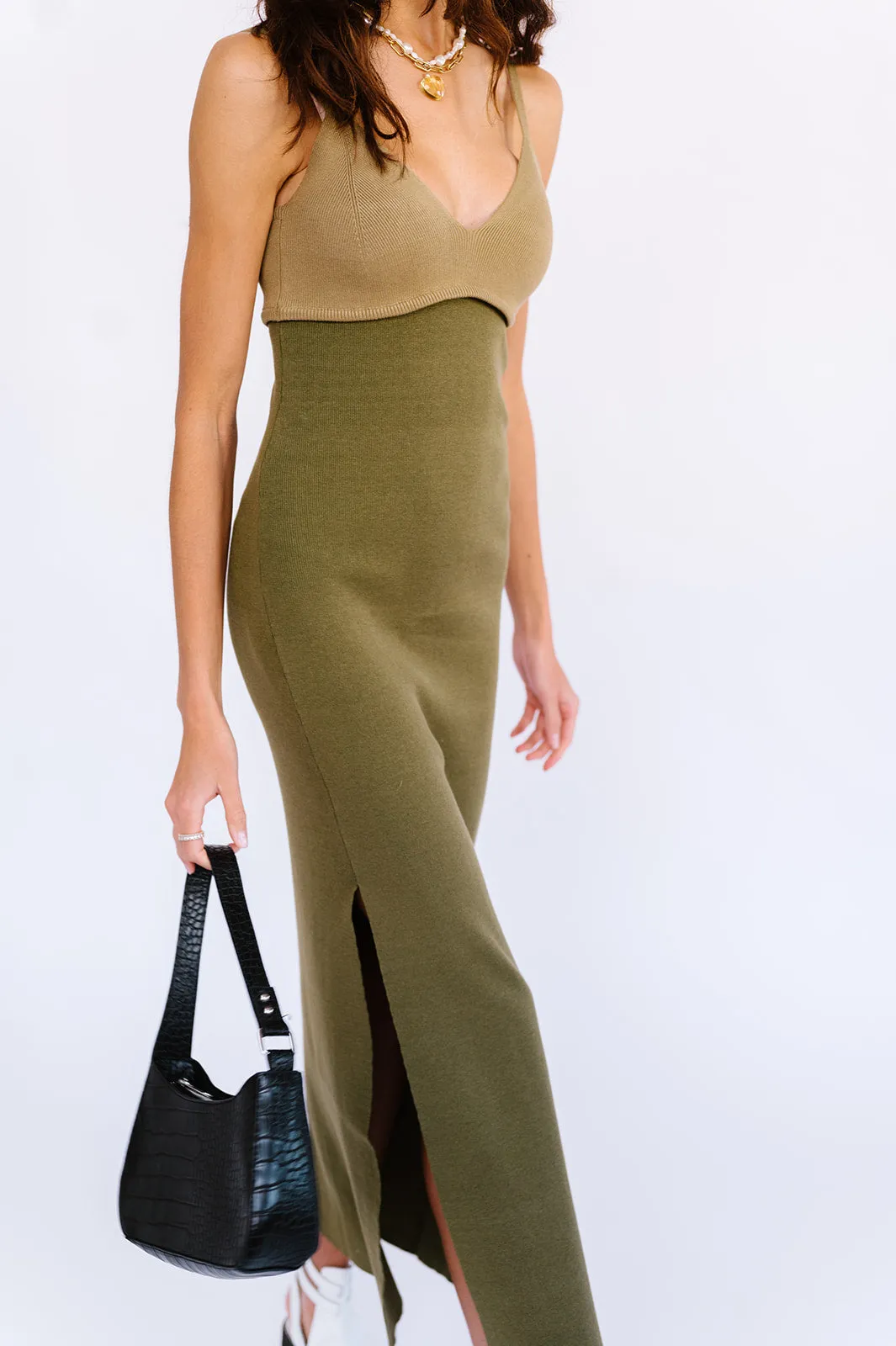 Soho Chic Knit Dress// Olive