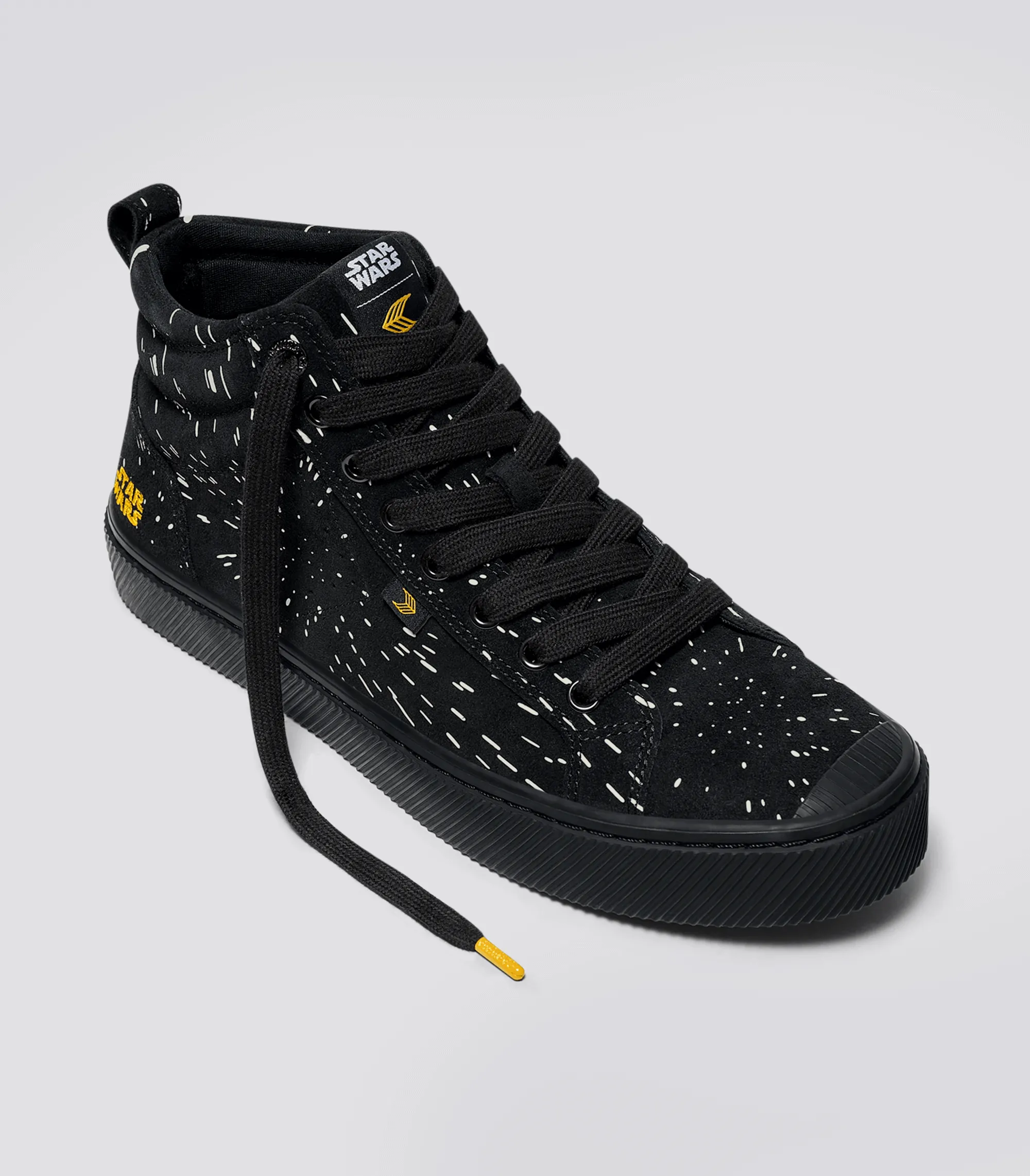 STAR WARS OCA High Black Suede Light Speed Graphic Print Sneaker Women