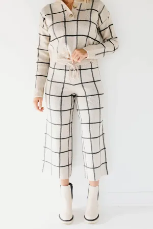 The Laila Grid Crop Wide Leg Pants