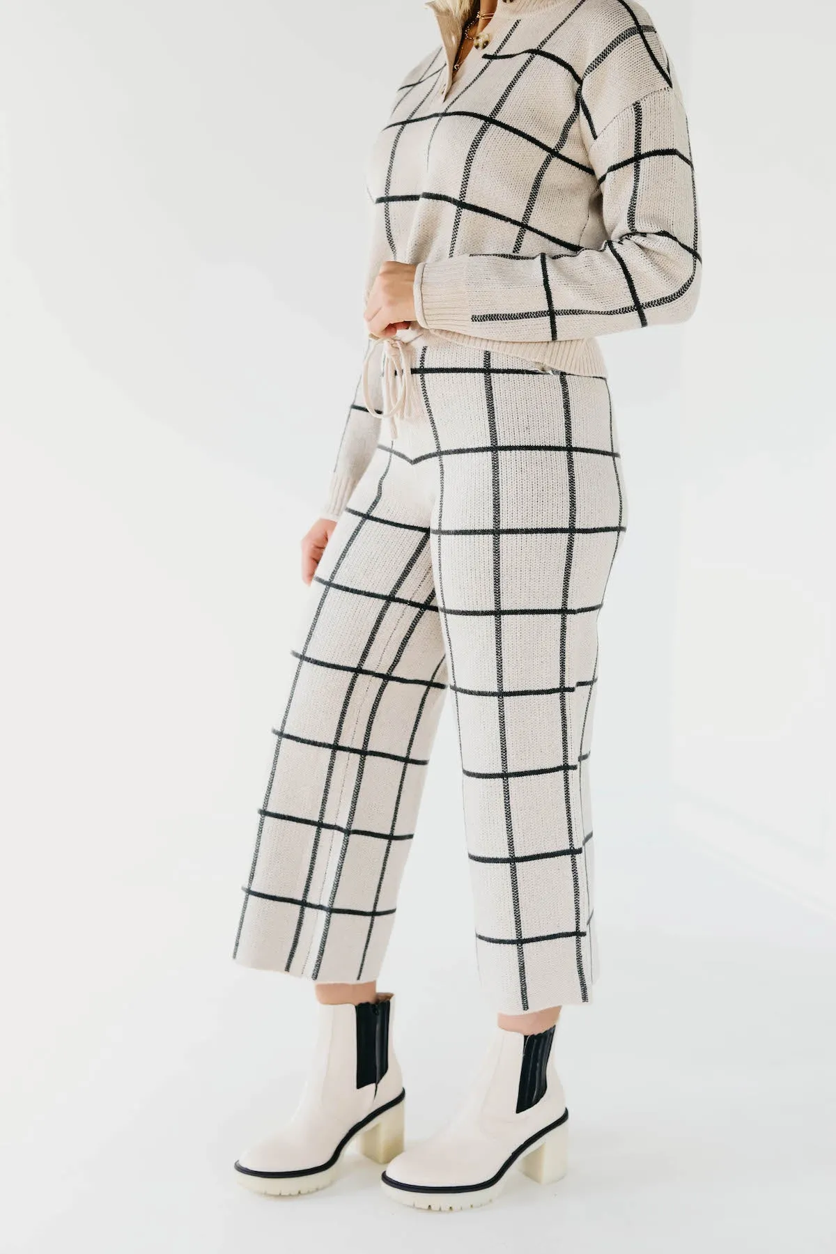 The Laila Grid Crop Wide Leg Pants