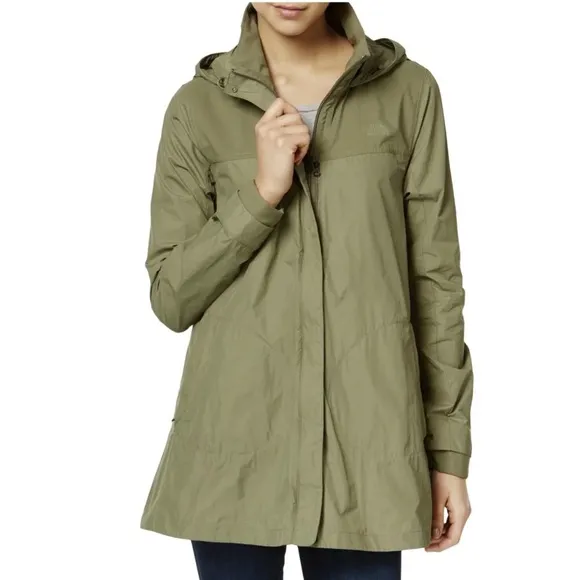 The North Face Flychute A-Line Jacket Moss Green Windwall Rain Outdoor