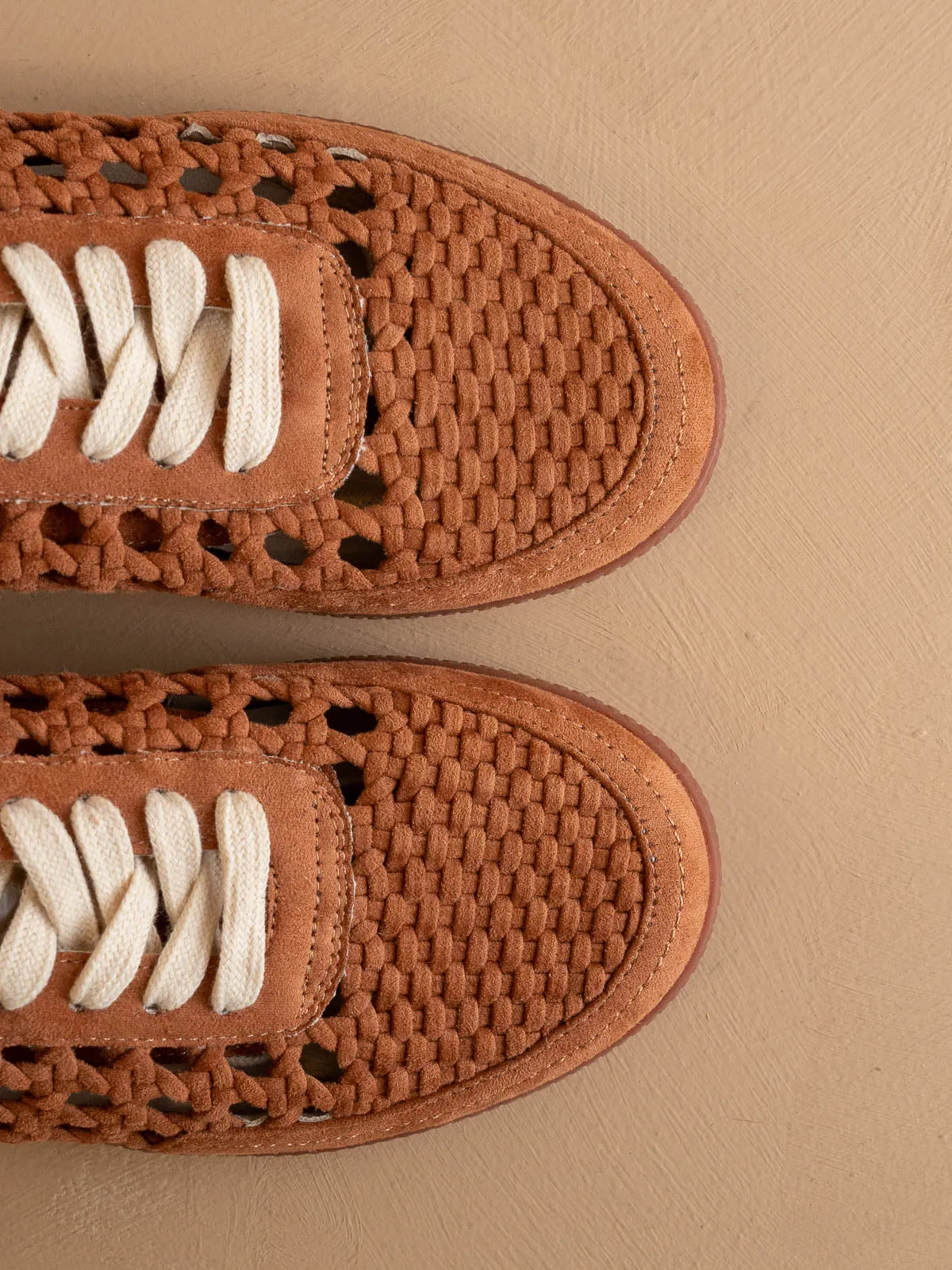The Sandy | Brown Crochet Detailed Sneaker