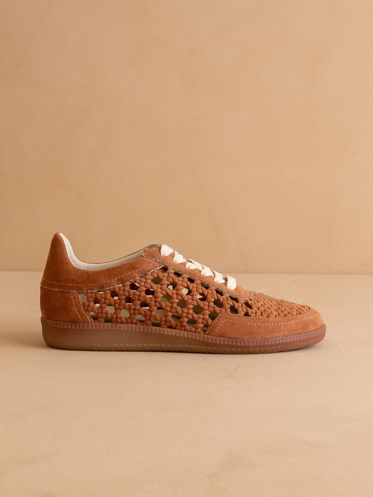 The Sandy | Brown Crochet Detailed Sneaker