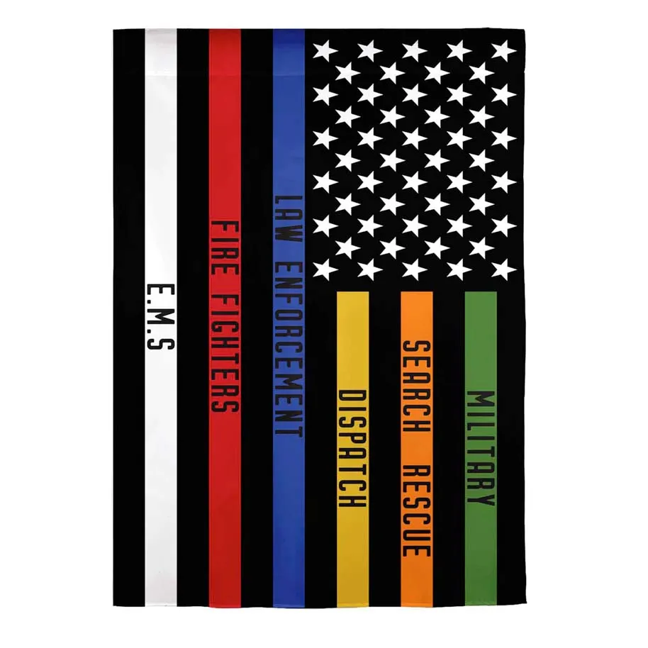 Thin Line Responders Garden Suede Flag