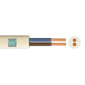 Time 3182Y 2 Core Round Flexible 1.5mm White Cable - 10M