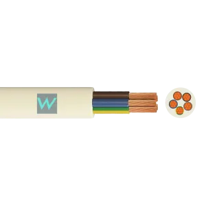 Time 3185Y 5 Core Round Flexible 0.75mm White Cable - 100M