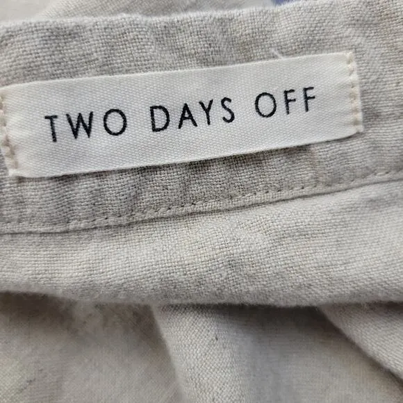 Two Days Off Safra Skirt 100% Linen Mushroom Cream Size XXL