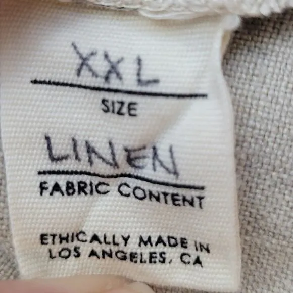 Two Days Off Safra Skirt 100% Linen Mushroom Cream Size XXL
