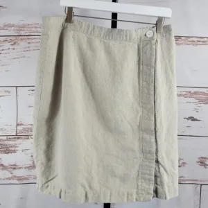 Two Days Off Safra Skirt 100% Linen Mushroom Cream Size XXL