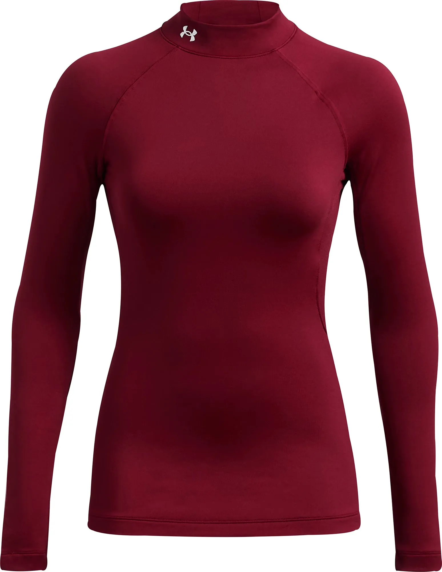 Under Armour ColdGear Mock Neck Long Sleeve Womens Running Top - Red