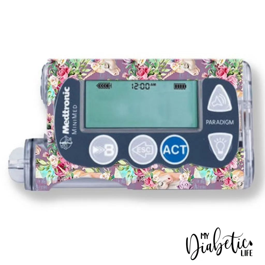 Unicorn Florals - Medtronic Paradigm Series 7 Sticker
