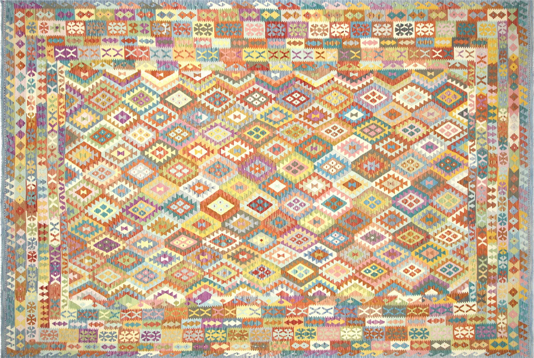 Vintage Afghan Maimana Kilim - 11'11" x 17'9"