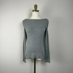 Vintage Grey Boat Neck / Off Shoulder Sweater