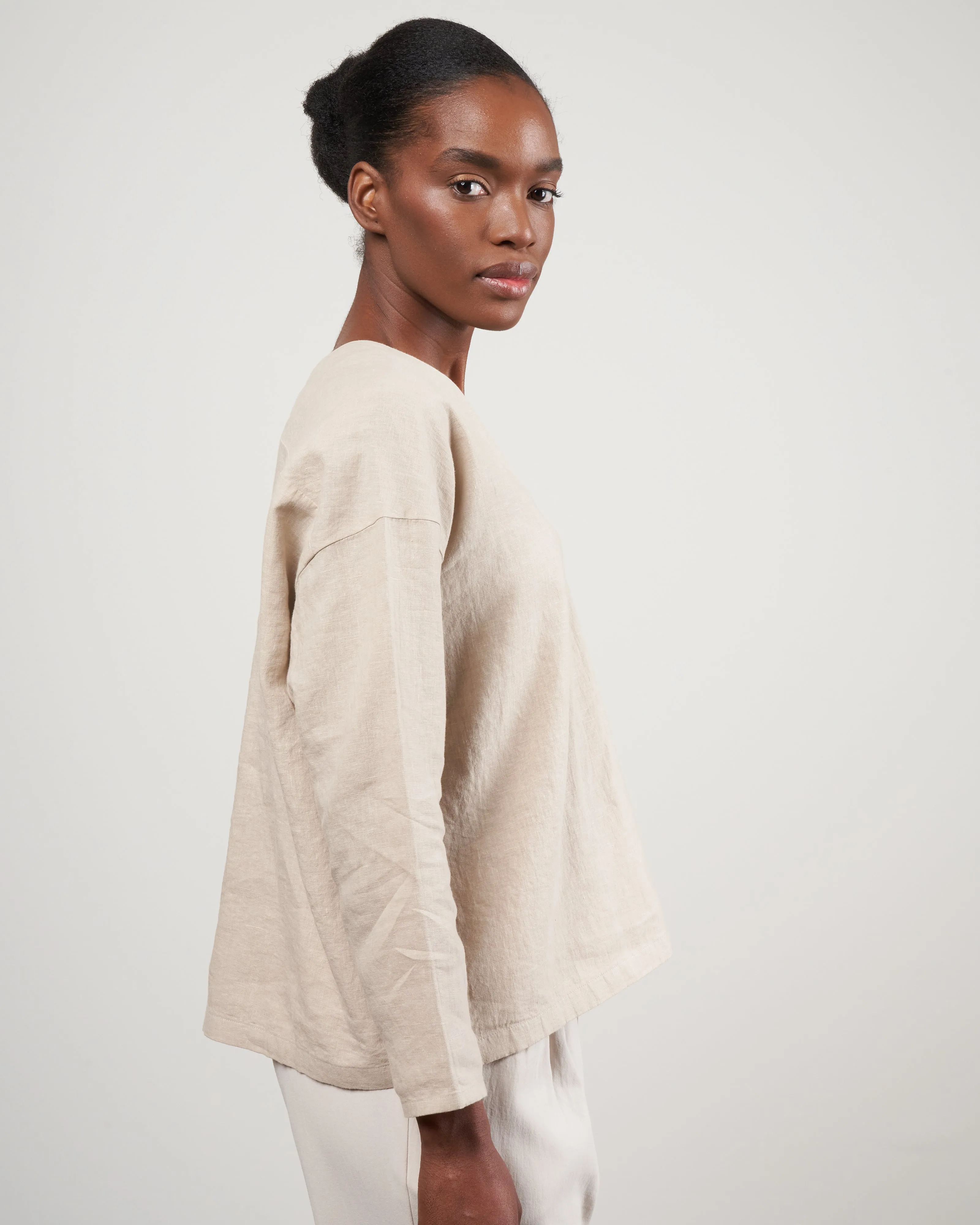 water linen pullover - grege 14