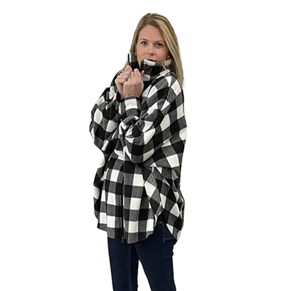 WOMEN'S FULL ZIP SWANCHO BUFFALO CHECK WHITE