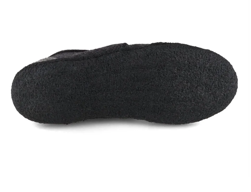 WoolFit Hand-felted Barefoot Slippers 'Nomad', dkgrey black