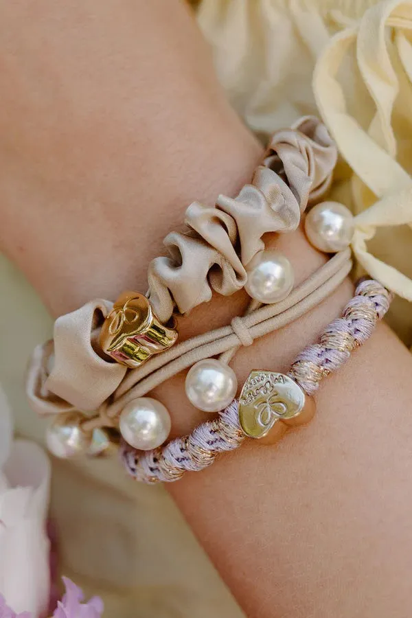 Woven Gold Heart Hair Tie
